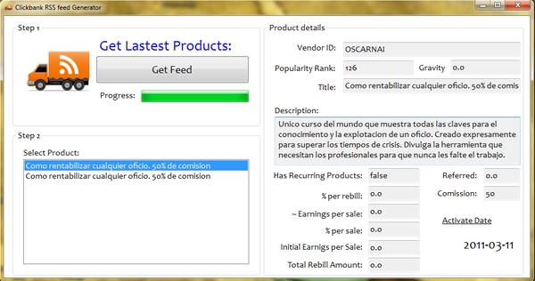 Product picture Click Bank RSS Feed